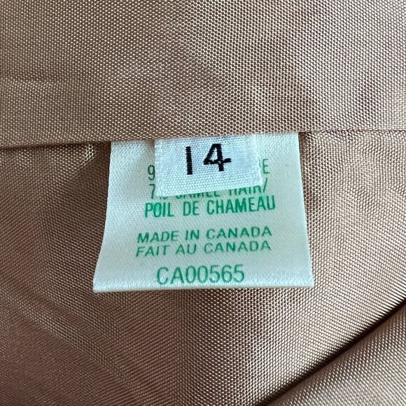 Vintage Camel Hair Wool Matching Midi Skirt Suit Set Preppy Belted Co-ord Formal - Picture 6 of 8